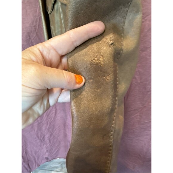 Vintage 60s 70s Leather Bomber Jacket Military Patches USAF Air Force Military - Picture 11 of 16